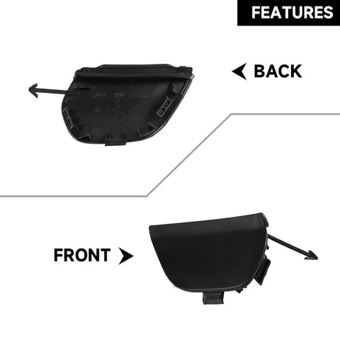 Unpainted Front Right Bumper Tow Hook Cover Cap For Toyota Prius C 1.5L L4 2015 2017 Electric And Gas Models, front and back view