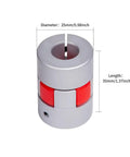 Beefy Aluminum Plum Flexible Shaft Coupling D25 L35 Bore 7 To 8 mm Motor Connector