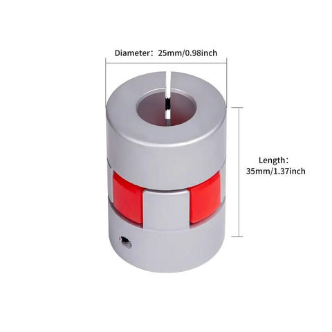 Beefy Aluminum Plum Flexible Shaft Coupling D25 L35 Bore 7 To 8 mm Motor Connector