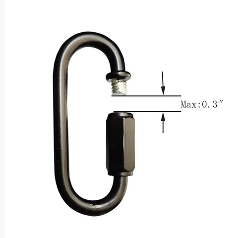 Heavy Duty D Shape Chain Locking Quick Link Connector M4 4mm Black Iron With Anti Rust Paint Easy To Use Twist Threaded Quick Link