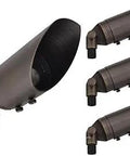 Solid Brass Low Voltage Landscape Directional Spotlight Antique Brass Finish With Adjustable Glare Guard 4-pack