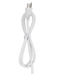 Smart Power Strip With Surge Protection Four Heavy Duty Outlets And Fast Usb Charging Ports For Home Office Tech cable in white color.
