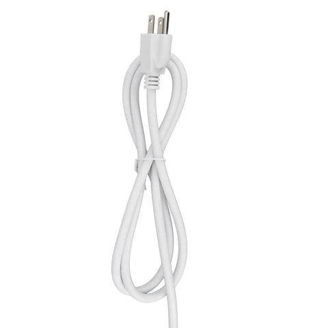 Smart Power Strip With Surge Protection Four Heavy Duty Outlets And Fast Usb Charging Ports For Home Office Tech cable in white color.