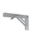 Close-up of Triangular Wall Bracket Set, 2 Pack Adjustable White Mount Durable Bearing Shelf Bracket for DIY home projects.