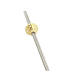 Stainless Steel Ball Screw With Brass Nut For Precision CNC, 304 Stainless, 150mm Length, Lead Options 1mm 2mm 4mm 6mm 12mm, Trapezoidal Spindle