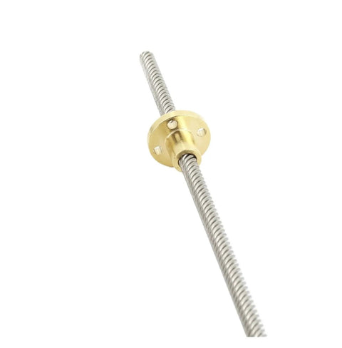 Stainless Steel Ball Screw With Brass Nut For Precision CNC, 304 Stainless, 150mm Length, Lead Options 1mm 2mm 4mm 6mm 12mm, Trapezoidal Spindle