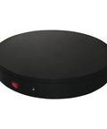 Foxvee Remote Controlled Motorized Turntable, 360 Degree Rotating Display Stand with sleek black finish and control buttons.