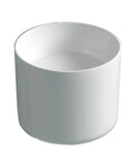 Countertop Bathroom Sinks Cylindrical White Ceramic Bathroom Vessel Sink Wall Mount Bathroom Sink No Overflow Hole Porcelain Vanity Sink Basin, Ceramic Sink Only Bathroom, top view of white cylindrical ceramic sink.