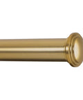Decorative 1 Inch Curtain Rod With End Cap Finials, Adjustable 48 To 86 Inches, Warm Gold Finish, Solid Metal Construction, Heavy Duty For Heavier Panels, Ready To Hang
