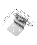 Heavy Duty Silver Iron Kitchen Cabinet Hinges Set Of 4 with dimensions shown for easy install soft close feature.