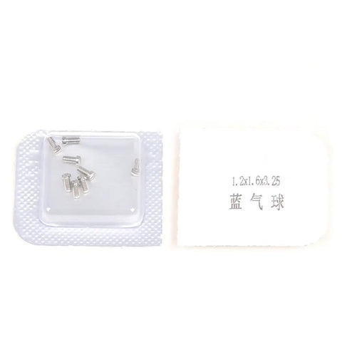 Eight Piece Micro Stainless Steel Phillips Head Watch Back Replacement Screws in clear packaging for precision matches over luxury watches.