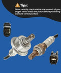 Oxygen O2 Sensor Upstream And Downstream Drop In Replacement Kit For Kia Forte Optima Rondo Sorento Sportage And Hyundai Santa Fe Sonata Tucson 2.0L 2.4L 2009 Through 2016 2 Pack shown with connectors