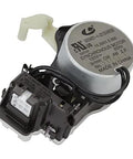 Front view of Whirlpool W10913953 top-load washer shift actuator replacement part; metal motor with white lever.