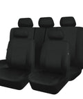 Easy Install Car Seat Covers For Front Seats And Rear Bench, Universal Fit, Airbag Compatible, Polyester Protector in black