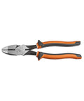 Built Tough Insulated Side Cutting Pliers With 1000 V Rating, VDE Certified, three-part insulation, orange handles, side view