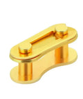 Dope Single Speed Bike Chain Master Link Connectors With Quick Release Design For Sweet MTB And Road Rig Upgrades 1/2x1/8 Inch five pack set, gold finish, durable alloy steel.