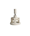 Rotating Espresso Coffee Noodle Distributor With Precision Needle Barista Tamper, 51mm white ABS tool for espresso preparation.
