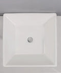 Top view of USZWBY Vessel Sinks Bathroom Vessel Sink Modern Square Ceramic Counter Basin White Bathroom Bowl Sink.