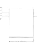 Diagram of Wall Mount Waterfall Tub Faucet Three-Hole Brushed Nickel, Solid Brass Bath Filler with dimensions.