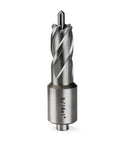 Oscarbide 9/16x1 annular cutter with Weldon shank and pilot pin, front view