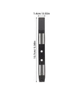No Sweat Screwless 3.5 Inch Hard Drive Caddy Rails Five Pairs showing black plastic mount with dimensions for computer case use.