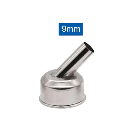 Pro Grade Stainless Steel Hot Air Gun Nozzle Set for Soldering Stations, 45 Degree Bent Nozzle, 9mm, Durable Welding Accessory