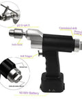 Heavy Duty Veterinary Orthopedic Electric Bone Drill With Slick Variable Speed And Hospital Grade Sterilizable Cannulated Body For Pro Level Pet Surgery And No Hassle Animal Clinic Use with drill chuck and soft trigger features.