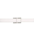 Phase 2.2 LED Bath Vanity Light With White Acrylic Shade Modern Brushed Nickel Finish 36 Inch Dimmable Sleek Powder Room Fixture For That Fresh Dope Modern Vibe, frontal view.
