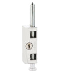 White Hardened Keyed Bolt Sliding Patio Door Lock Surface Mounted For Wood And Metal Doors Heavy Duty Security With Steel Bolt