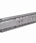 Beefy 10 Inch Full Extension Drawer Slide With Side Mount Ball Bearing, 100 Lb Capacity, Pair, Zinc Finish, close-up of slide mechanism.