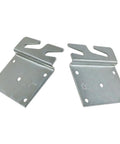 Silvery Adjustable Universal Wood Bed Headboard Brackets Featuring Bulletproof Iron Hook Plates, Pack of 2, 3.6x3.8 inches for heavy-duty mounting.