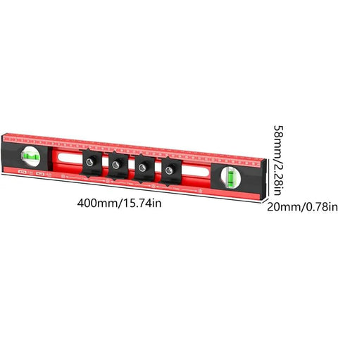 BXRSRTZ Spirit Level Gift Idea Decor Kit 400mm clear view with double bubble vials and sliding indicators for accurate measurements.