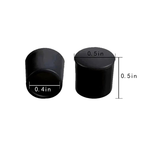 Premium Rubber Door Stop Tip Replacement Set 16 Pcs Door Stopper Bumpers And Spring End Caps For Wall And Floor Protection shown with dimensions.