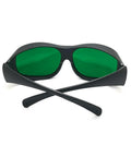 Top Tier Laser Safety Glasses With Knockout Od4 Plus And Od6 Plus Defense For 800 To 1700 Nm And 900 To 1550 Nm Nd Yag Telecom Eye Protection with green lenses.