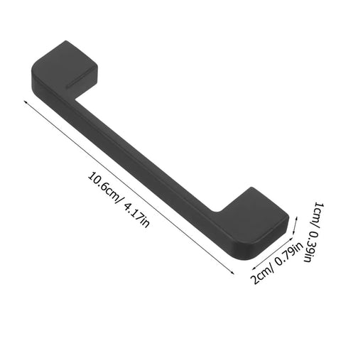 Black Cabinet Door Handles And Pulls Set For Vintage Style Kitchen Wardrobe And Furniture Hardware Durable Easy Install Drawer Pulls Two Pack Slick Modern Look, dimensions labeled