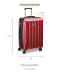 Delsey Paris Helium Aero hardside expandable luggage with spinner wheels, brushed charcoal, 24-inch checked (front view)
