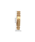 Close-up of Low Profile Solid Brass Invisible Barrel Hinges showing dimensions, for Jewelry Boxes and Cabinets, 25 Pack