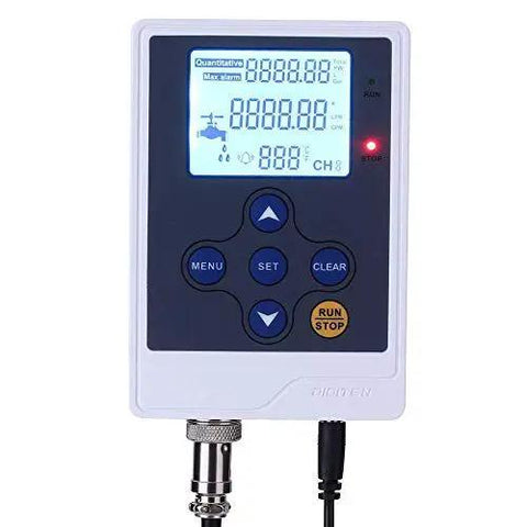 Front view of LCD Water Flow Meter With Quantitative Controller And G3 8 Inch Fuel Oil Gas Diesel Milk Flow Sensor Real Time Flow Rate Readout