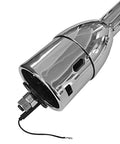 Side view of AngyMeck chrome 32-inch tilt manual steering column with wiring connector