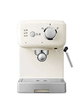Fully Automatic Coffee Machine With Built In Grinder And Milk Frother Espresso Maker For Home Brews Auto Brew And Semi Automatic Modes Barista Style Foam Electric Coffee Brewer For Everyday Use beige front view