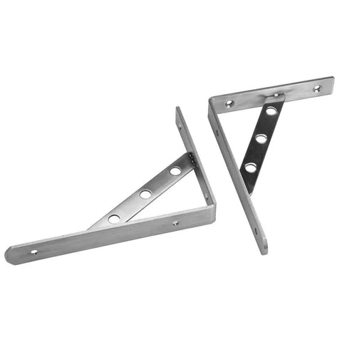 2 Pack Stainless Steel Right Angle Shelf Brackets 4mm Thick For Heavy Duty Loads Wall Mounted For Kitchen Bathroom And Bookshelf Brushed Finish