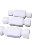 Three No Nonsense 10 Pack PTFE Teflon Check Valves 1/8 Inch for fluid lines, showcasing durable polymer construction.