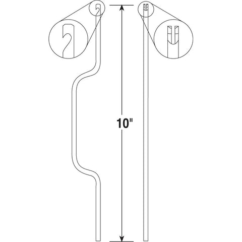 Diagram of 10 Inch Chrome Plated Steel Tilt Balance Tension Tool For Window Sashes Spiral Balance Winder With Mortise Hook And Offset Handle