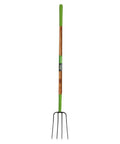 4 Tine Forged Steel Manure Fork With Hardwood Handle Heavy Duty Farm Tool Built To Last With Tempered Tines And An Oversized Cushion Grip