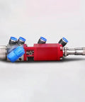 Pro Grade Precision Pneumatic Spray Valve With Micrometer Knob for Industrial Paint Glue Dispensing, red housing, G1/8 thread.