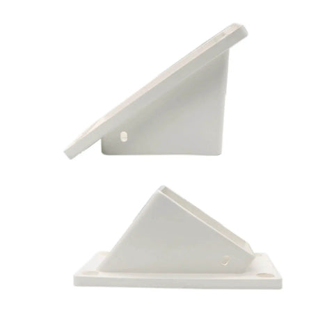 Two Pack Vinyl Stair Hand Rail Bracket Kit For 2 Inch By 3 And A Half Inch Rails, White Fence Brackets With Screws Included, Durable Weatherproof Vinyl Mounts For Decks And Fences, Easy Install