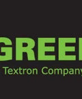 Greenlee company logo, a Textron company, featuring green text and logo on a black background.