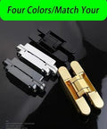 Heavy Duty Concealed Door Hinge Rock Solid Zero Gap Flush Mount For Wood And Folding Doors 180 Degree in silver, gold, black colors