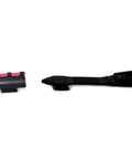 Adjustable FireSight Set For Three Eighths Dovetail Sights Replaces Front Bead With Fiber Optic For A Clean No Fuss Fit On Most Lever Action Guns And Ruger Ten Twenty Two No Gunsmithing Required Rear Metallic Adjustable Sights, showing front and rear sights with fiber optic detail.