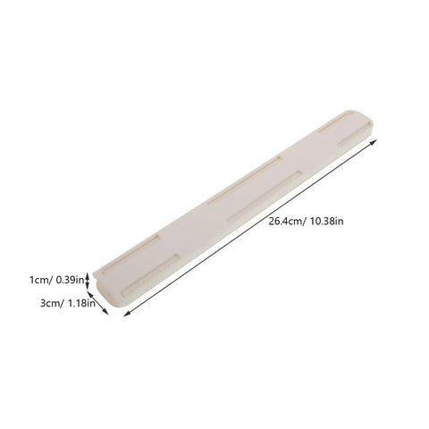 Dead Easy Self Adhesive Drawer Slide Guiding Rails For Quick Cabinet Closet Wardrobe Project Super Smooth Glide Peel And Stick Tape Compact Design No Sweat Setup Quick Fix Two Pack, 10.39 inch white rail close-up.